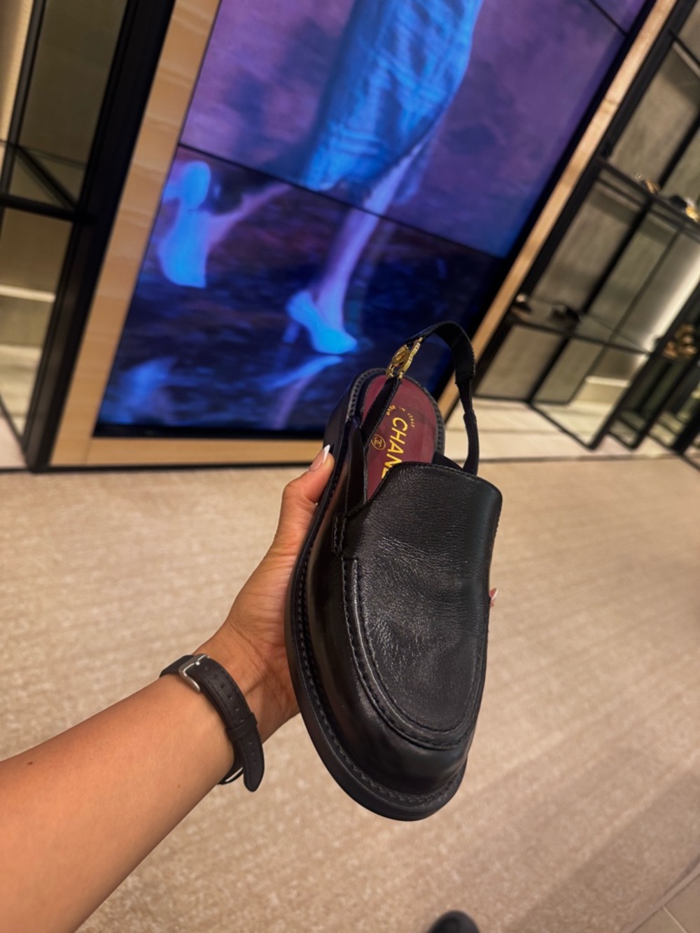 CHANEL Black Leather Slingback Loafer women’s 2026